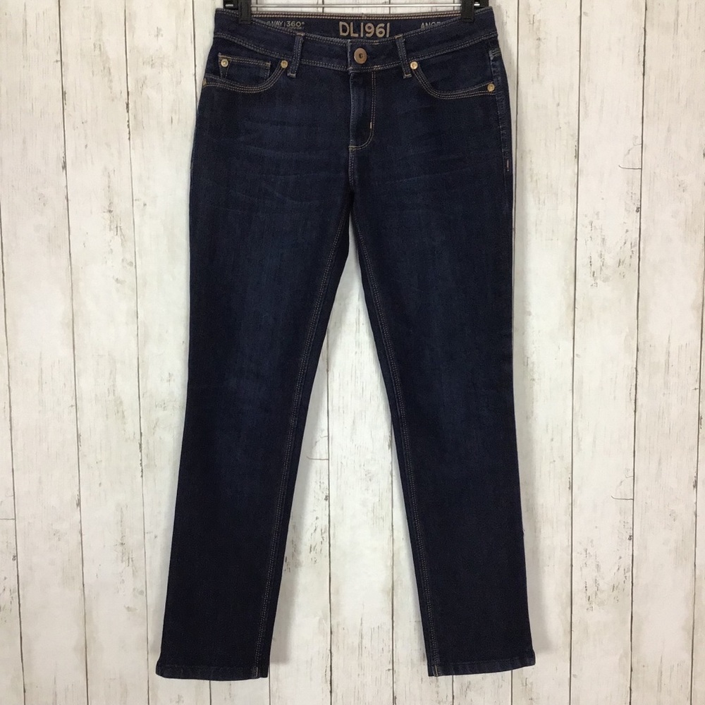 DL1961 Angel Skinny Ankle Jeans Mariner Dark Wash